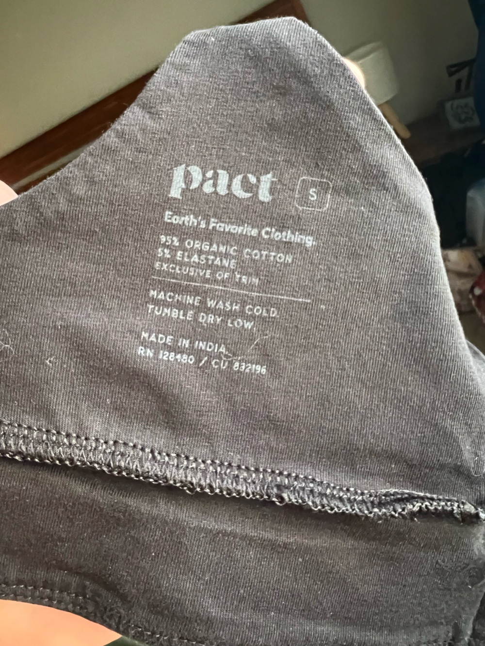‼️EUC: Pact Organic Black Everyday Classic T-Shirt Bra - S - Picture 7 of 7